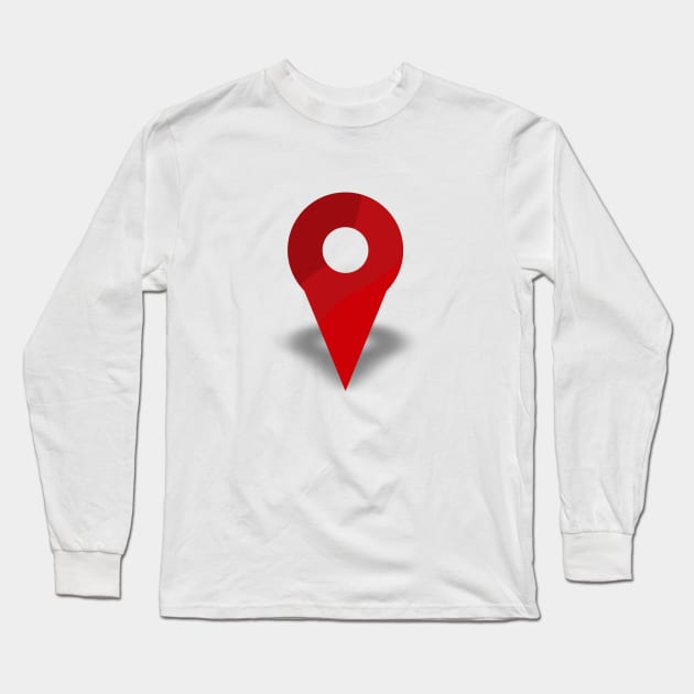 Location Map Pin Long Sleeve T-Shirt by kifuat666666